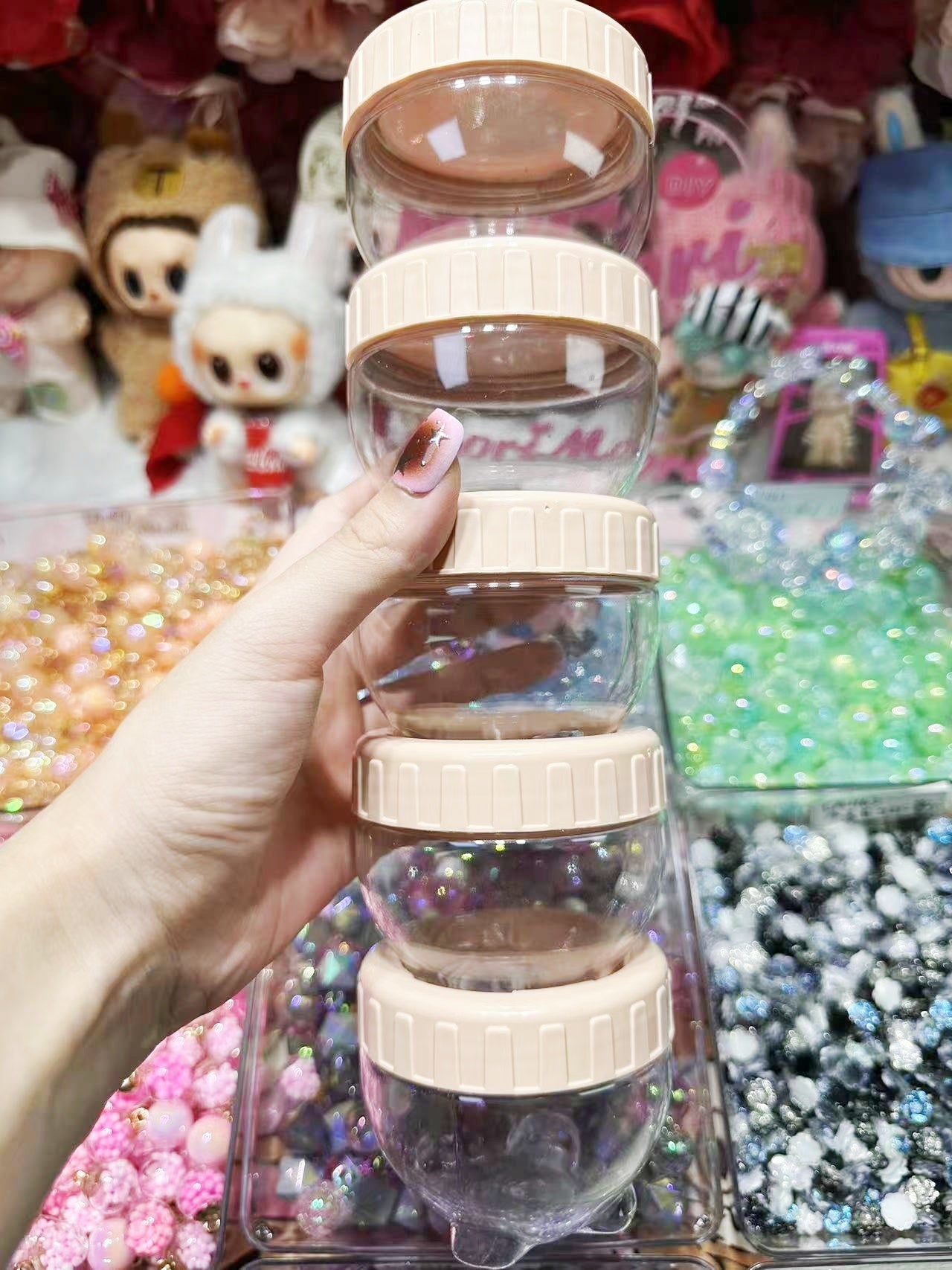 5.26再入荷【S003】積み重ね可能な収納ボトル(ポリプロピレン制)