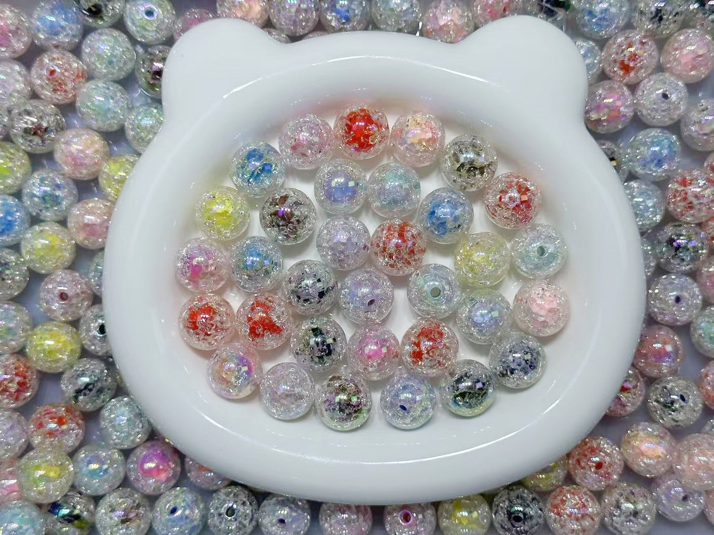 【T059】二重爆裂ビーズ(カンなし、オーロラ加工、16mm)