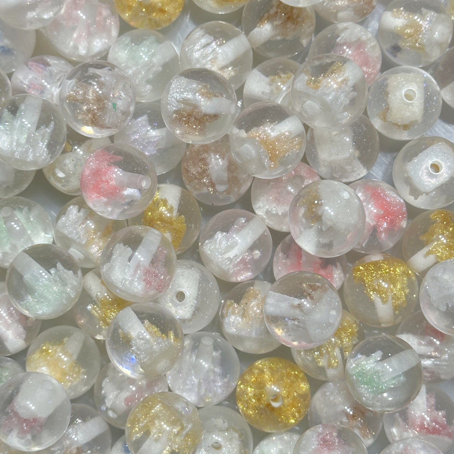 10.10NEW【T083】城入りレジンビーズ(夜光、10色入り)