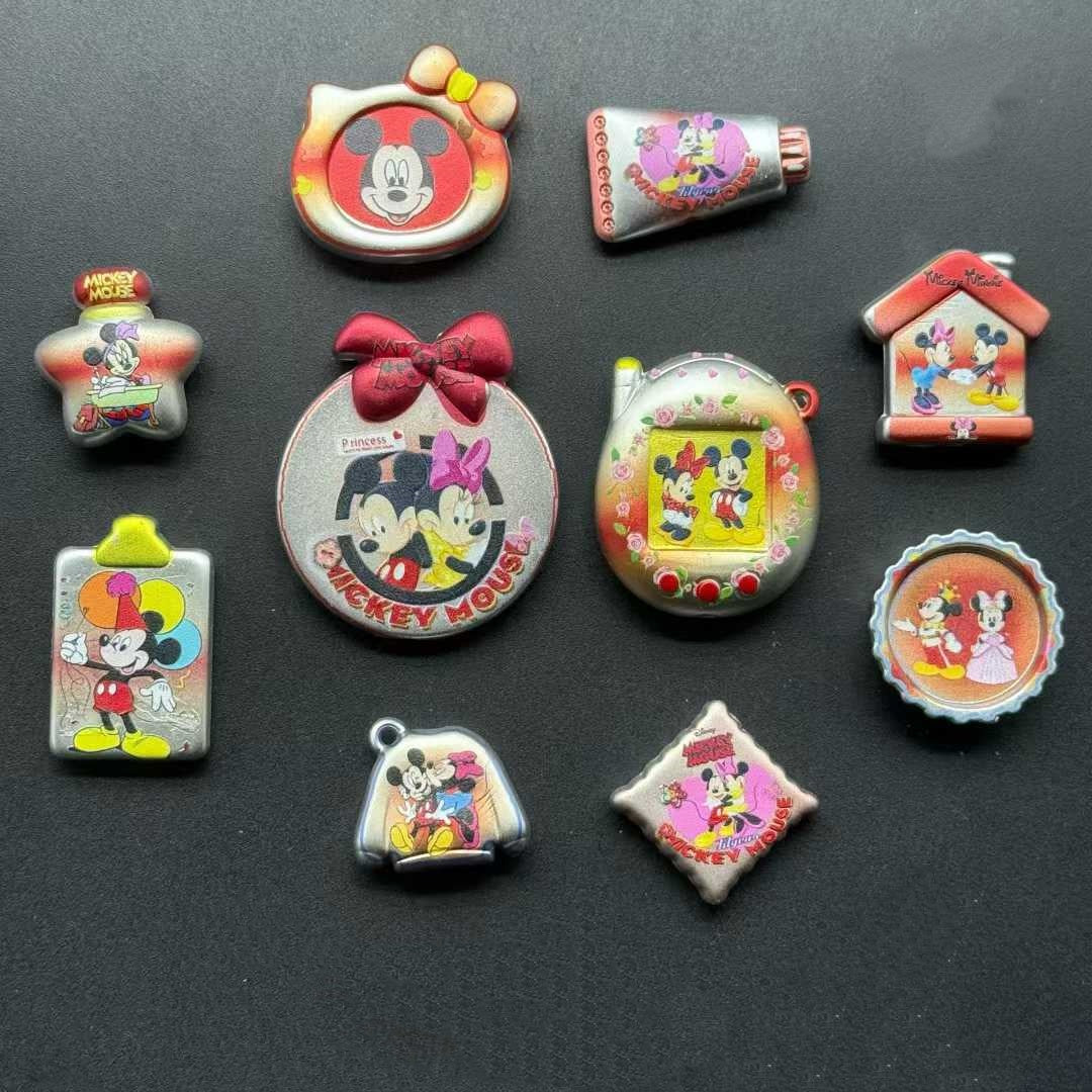 ♥生誕祭イベント限定買①得①♥【A451】ミッキーとミニーのバレンタイン(マットシルバーキャラビーズ10種類とアクリルビーズ3種類)