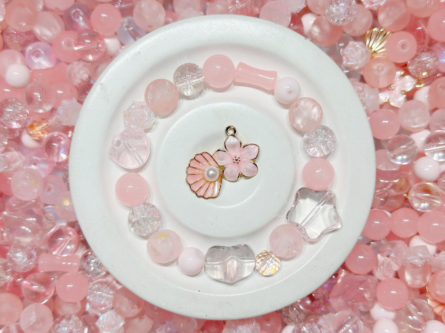 ♥生誕祭イベント限定買①得①♥【B159】サクラマリン(夜光ソフトバラ、星・ハート・肉球・竹形ガラスビーズ、丸玉ガラス7種類、多面カット1種類とメタル2種類の約15種類大ミックス)