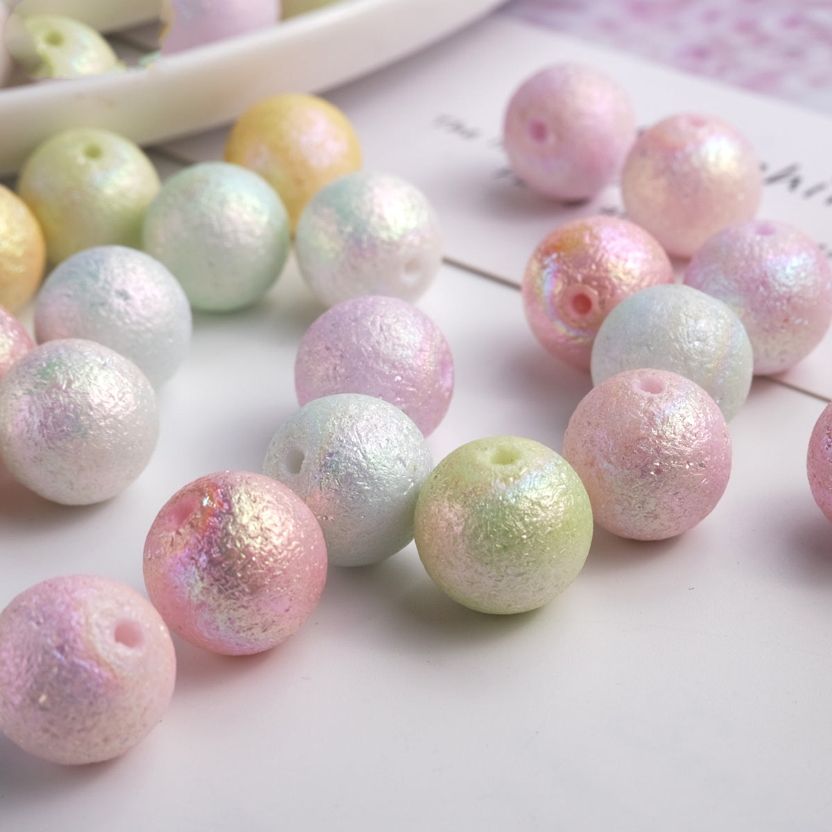 ♥人気♥7.31再入荷【T031】シワシワオーロラビーズ(アクリル、16mm)