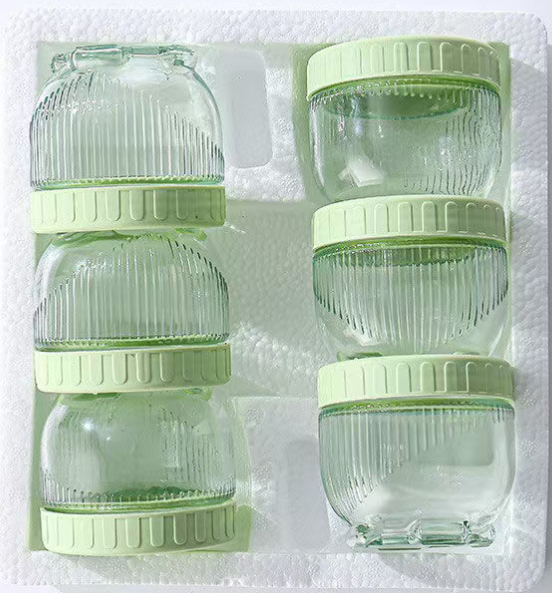 【S004】積み重ね可能な収納ボトル(ガラス制)