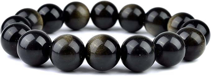 2.12再入荷【C004】ゴールドオブシディアン(金曜石、金運・洞察力UP、10mm)