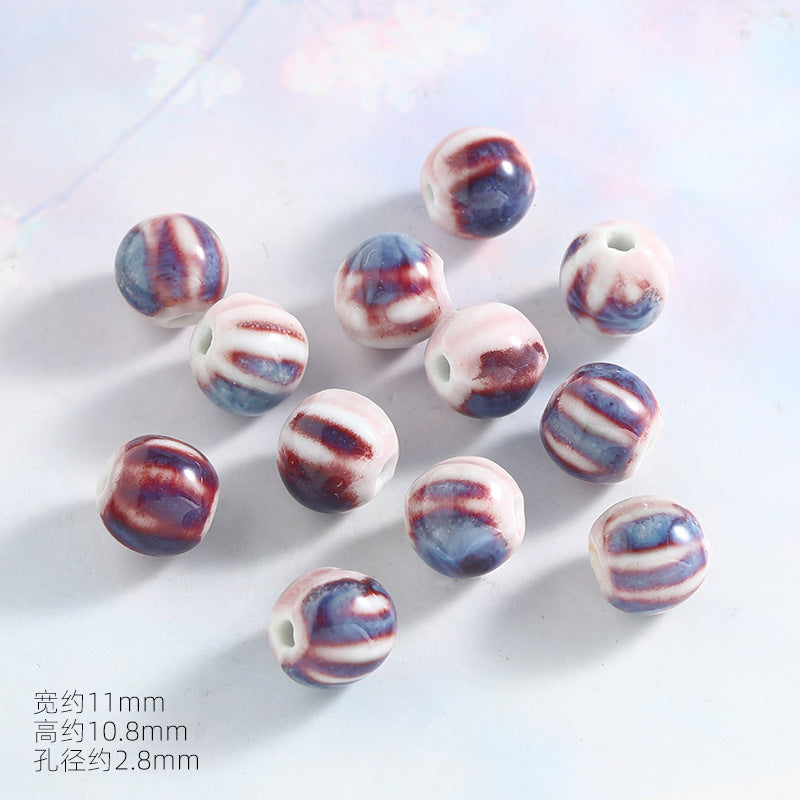 8.29NEW♥段階式割引あり♥【T074】陶器ビーズ単色集合(10mm)