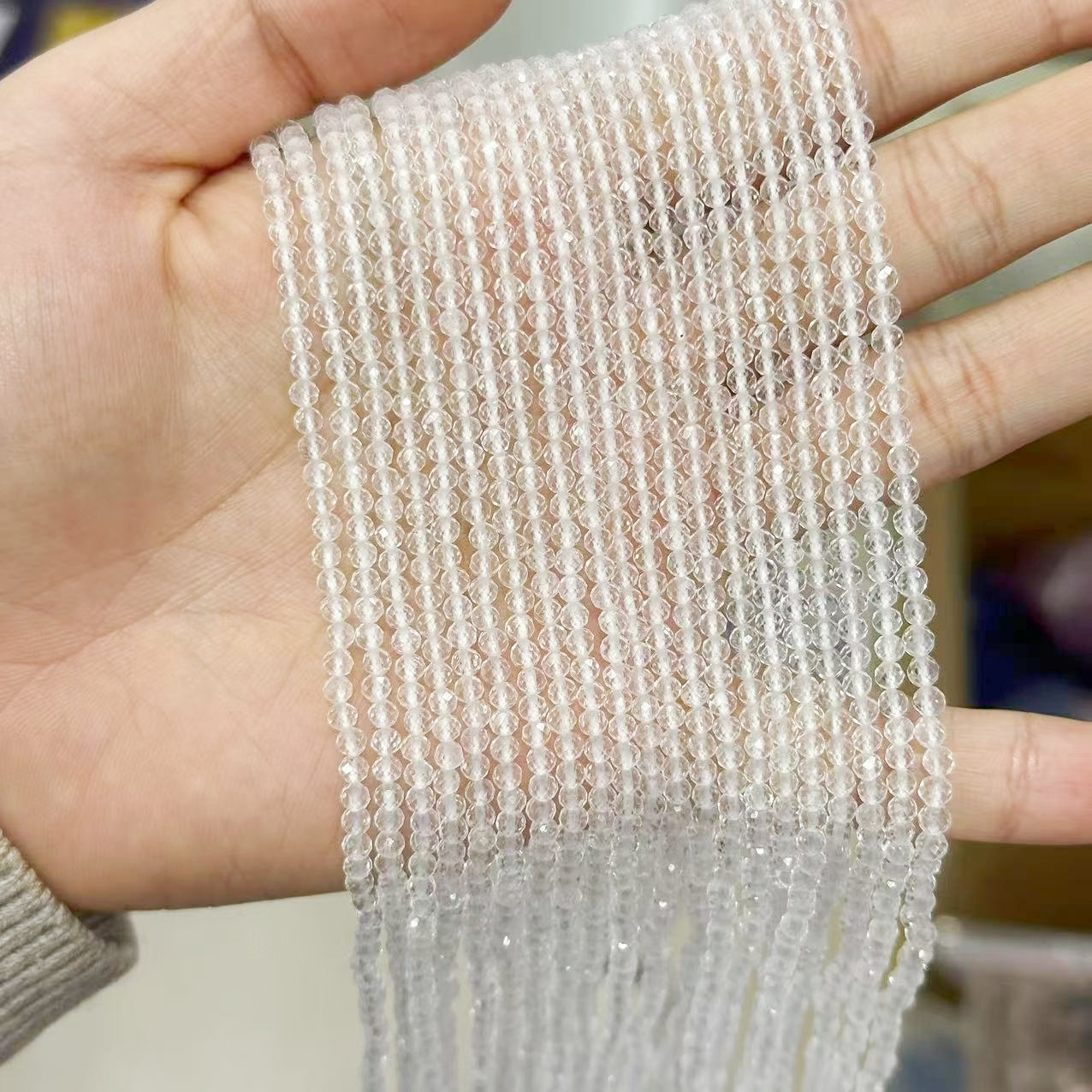 ♥人気♥12.24新規5種類と再入荷あり【C038】多面カット天然石(3mm、1連)