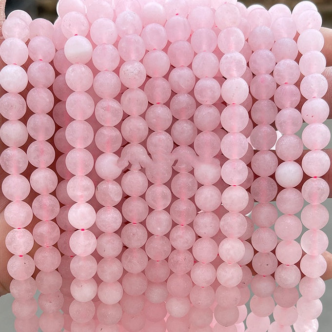 ♥人気♥11.24再入荷【C142】ローズクォーツ(マット、愛と美の女神「アフロディーテの石・恋愛運UP、10mm)