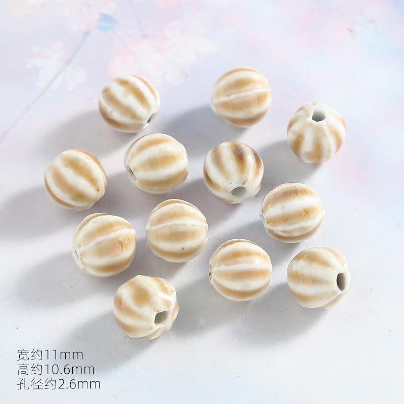 8.29NEW♥段階式割引あり♥【T074】陶器ビーズ単色集合(10mm)