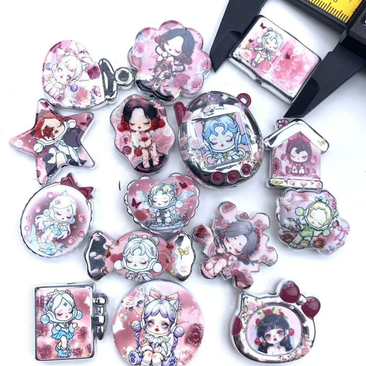 12.16NEW【A393】薔薇姫・SP(シルバーメッキキャラビーズ15種類とアクリルビーズ2種類とメッキビーズ1種類)