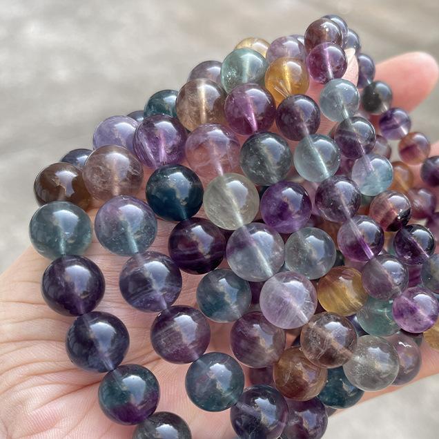 ♥大人気♥9.25再入荷【C066】天然千層フローライト(7A級、「天才の石」・集中力・記憶力UP・魚座の守護石、グラデーションカラー、10~11mm)
