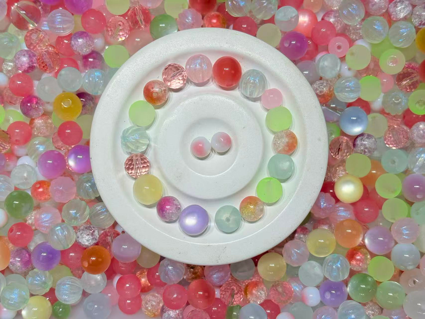 12.19【FB004】初春の花見✿(高品質ビーズ約10種類、色チェンビーズ入り、夜光効果あり)