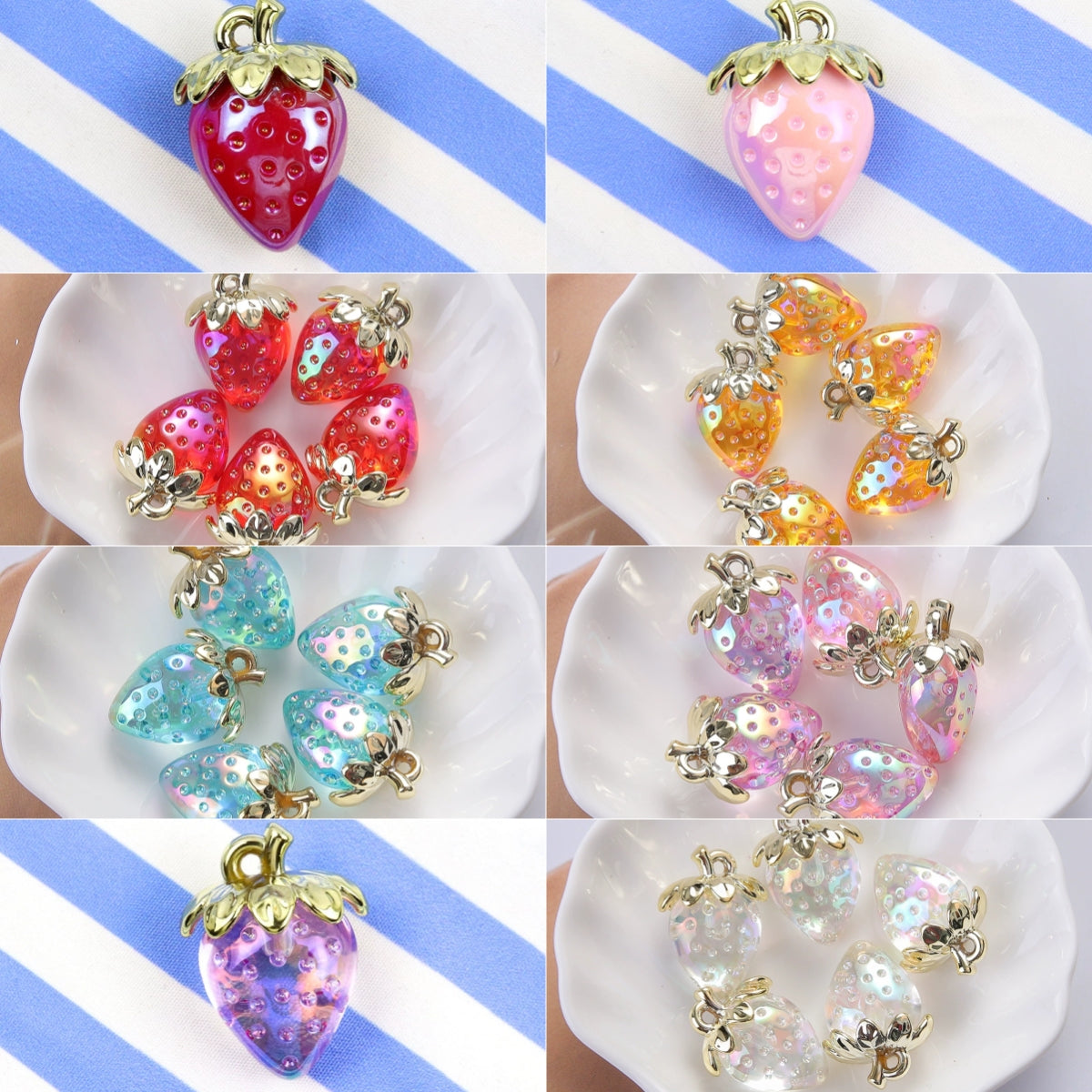 6.17再入荷♥人気♥【T117】苺季節(8色ミックス、約32mm*24mm)
