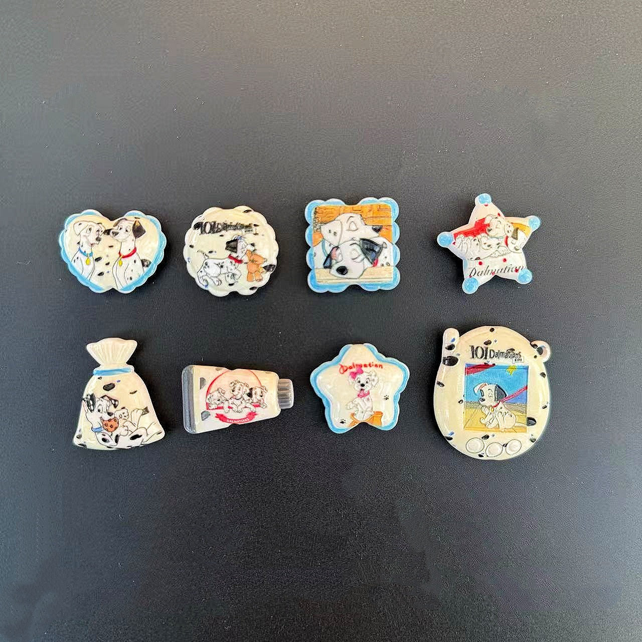 12.15NEW【A392】ダルメシアン(浮き彫りキャラビーズ8種類とアクリルビーズ2種類)