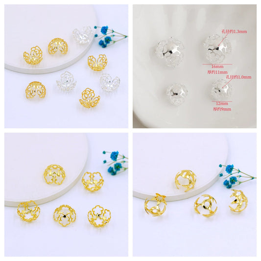 【P032】（段階式割引あり）高品質大玉花座（10PCS、12ｍｍ、16ｍｍ）