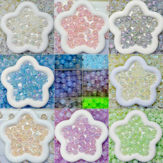 ♥人気♥4.20更新【T006】（段階式割引あり）オーロラ星空ビーズ（♥夜光♥カン付き）