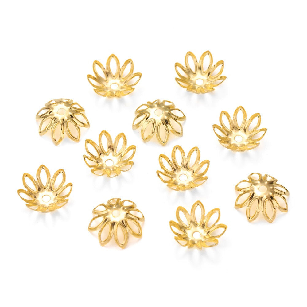 【P033】大玉花座スペーサー（約100PCS、14mm、16mmビーズ利用可）