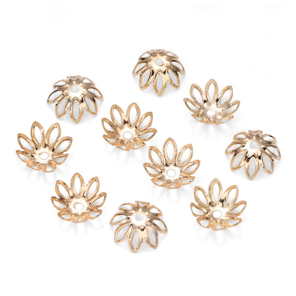 【P033】大玉花座スペーサー（約100PCS、14mm、16mmビーズ利用可）