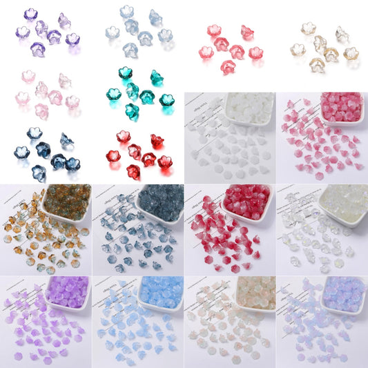 2.14NEW【T132】ガラス鈴蘭単色集合（約7×12ｍｍ）