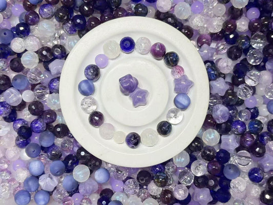 12.18【FB003】アメジストの夢（高品質ビーズ約10種類、色チェンビーズ入り、少量販売中）
