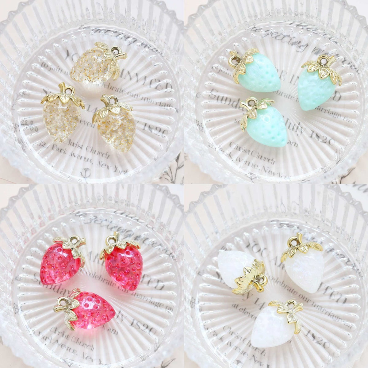 3.2再入荷有り♥段階式割引♥【T127】苺季節2（高級イチゴチャーム、約32mm*24mm）