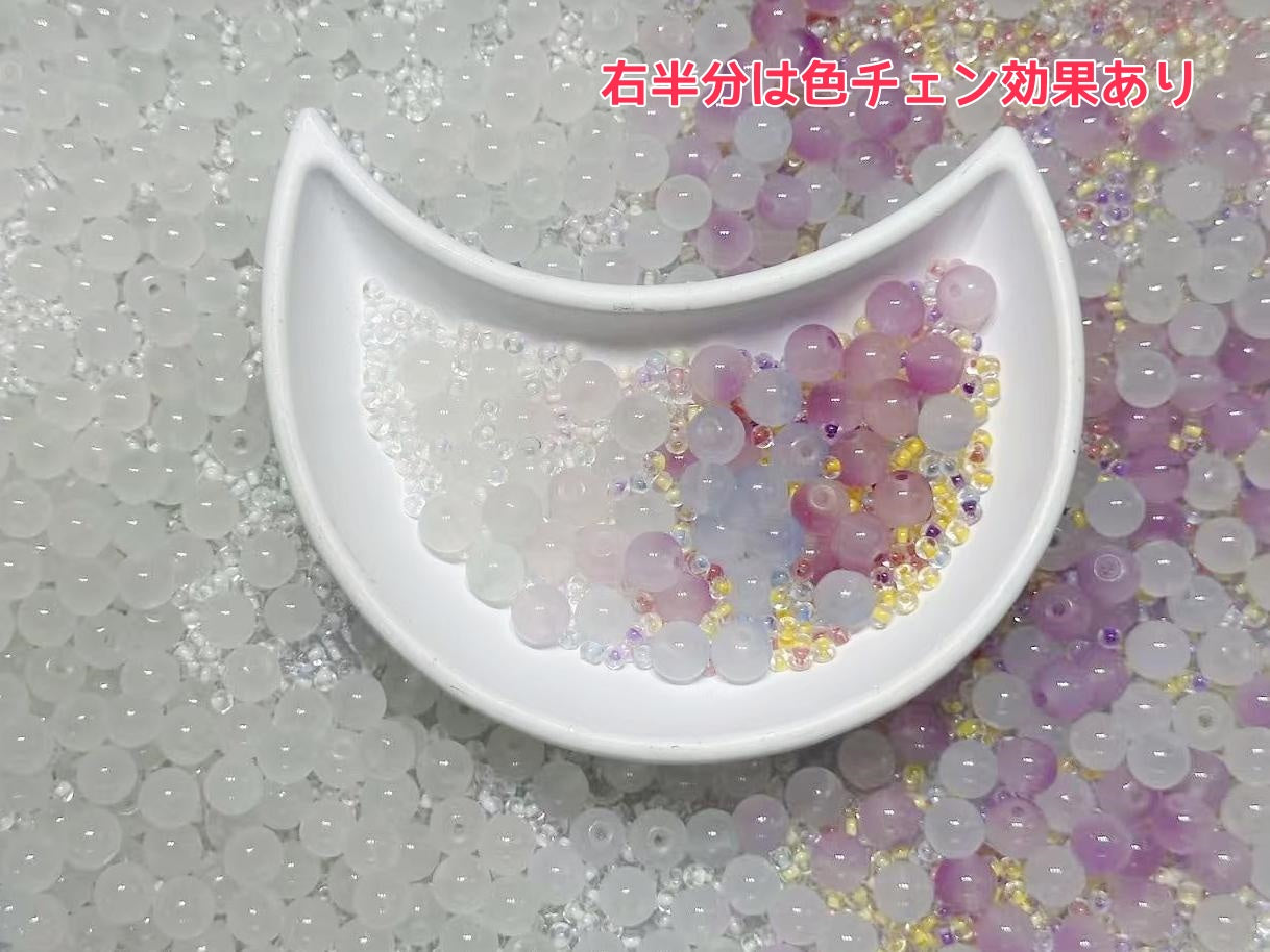 8.29NEW【A250】マジックチェンジ3（♥全部UVカラーチェンガラスビーズ♥4ｍｍと10ｍｍ）