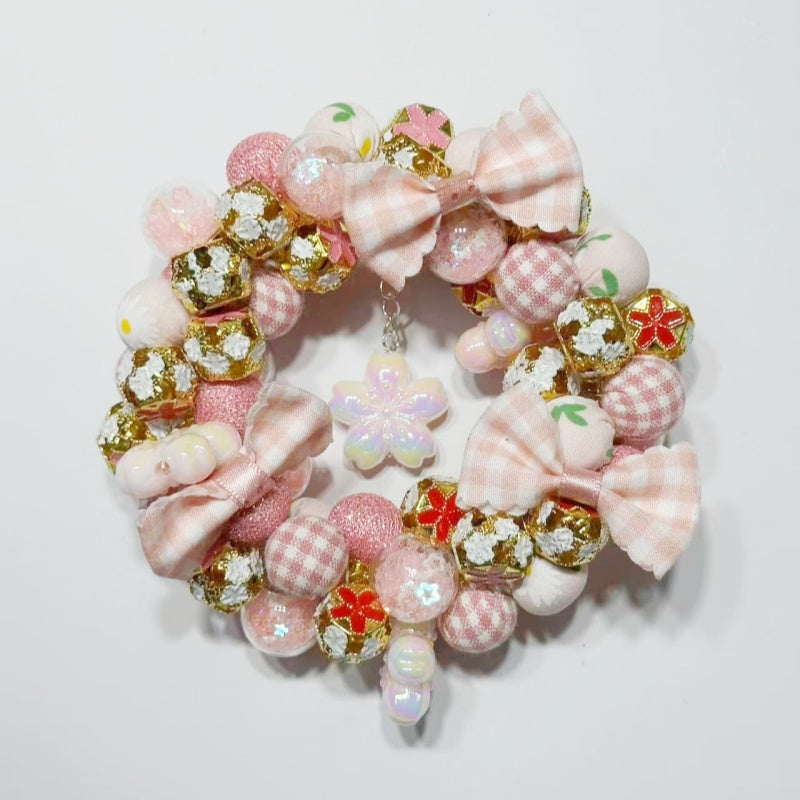 9.22バージョンアップ【A258】禰󠄀豆子（鬼滅の刃シリーズ、夜光あり、カン付き6種類のリース大ミックス）