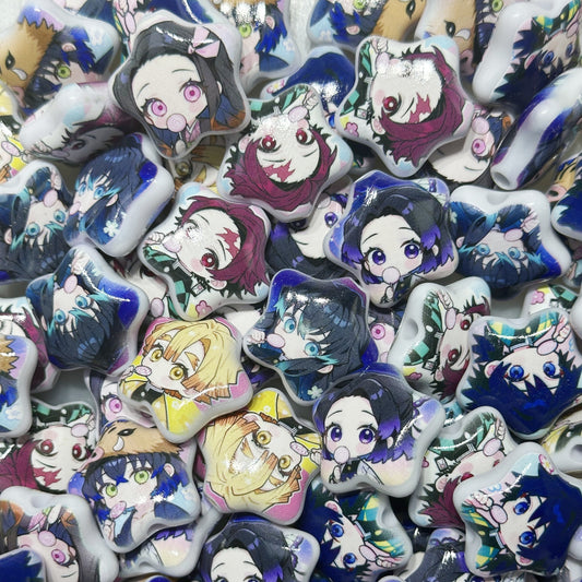 ♥人気♥10.17再入荷【A287】鬼滅オールスター（キャラビーズ7種類のストラップ用大ミックス）