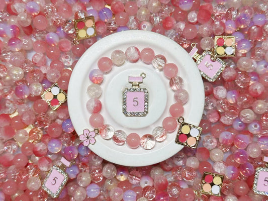 10.14NEW【B100】コスメ好き少女（高品質ガラスビーズ5種類・高品質チャーム3種類）