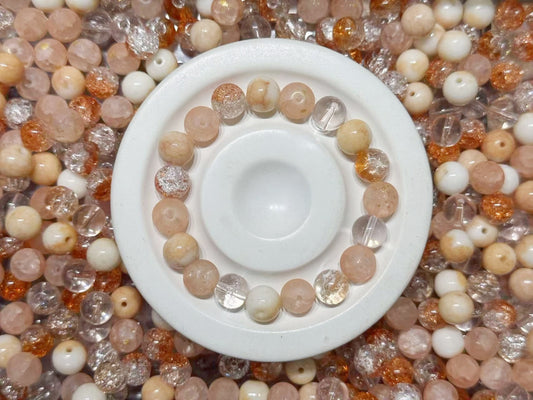 10.29NEW【B105】みかん季節（高品質ガラスビーズ4種類）