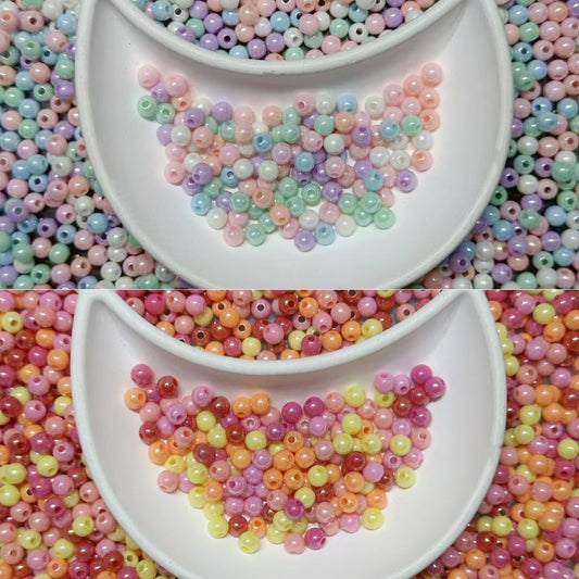 10.20再入荷と更新あり♥段階式割引あり♥【T086】チビアクリルビーズ集合（6色MIX、6mm）