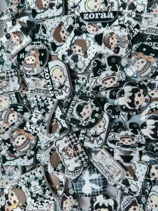 10.24NEW【A316】モノクロガール・ZORAA（キャラビーズ16種類大ミックス）