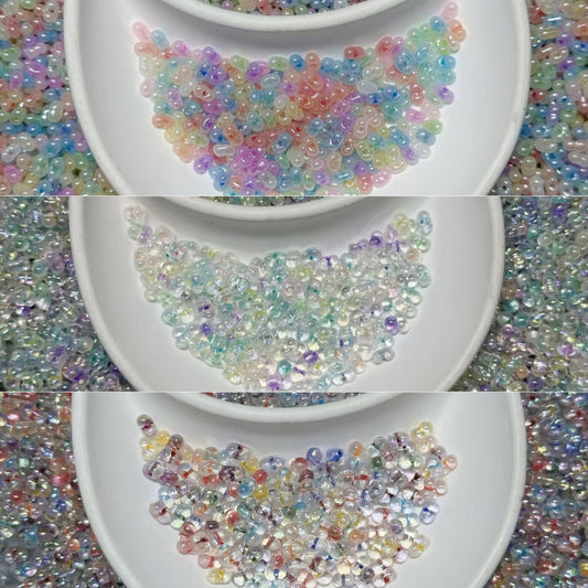 10.21NEW♥段階式割引あり♥【T087】ピーナッツビーズ集合（3×6mm、ガラス製）