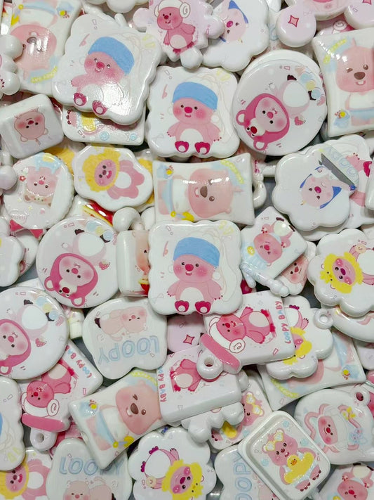 10.23NEW【A313】ピンクビーバー・Loopy（キャラビーズ17種類大ミックス）