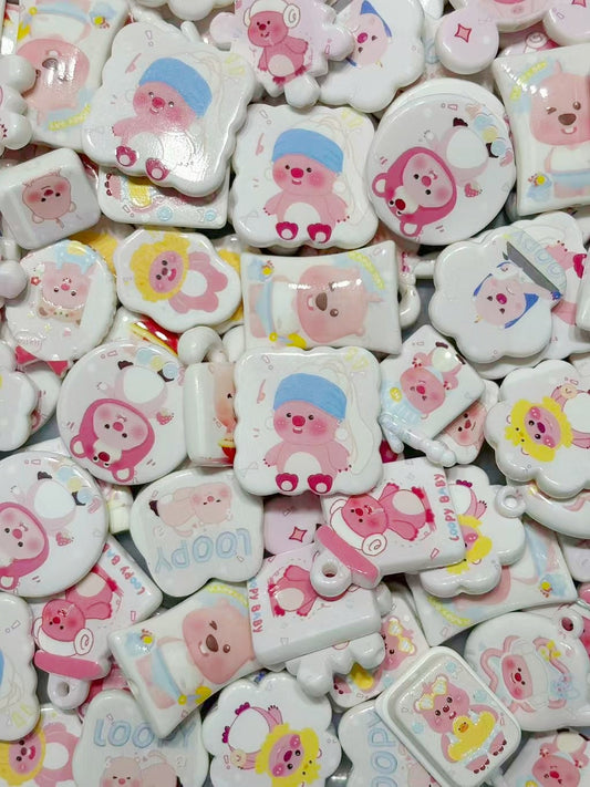 10.23NEW【A313】ピンクビーバー・Loopy（キャラビーズ17種類大ミックス）