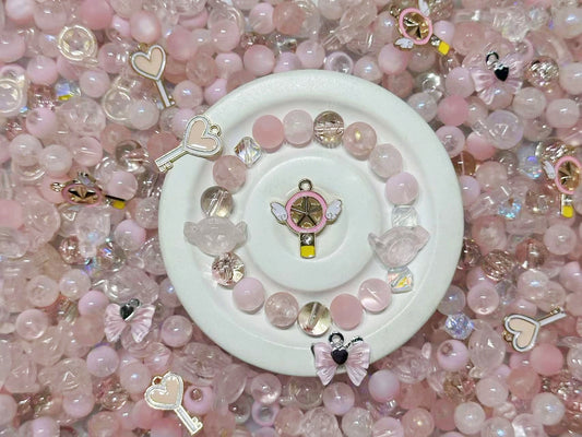 10.17NEW【B104】さくらちゃんの魔法世界（高品質ガラスビーズ5種類、マットレジンビーズ1種類、刻みガラスビーズ1種類、高品質チャーム3種類）