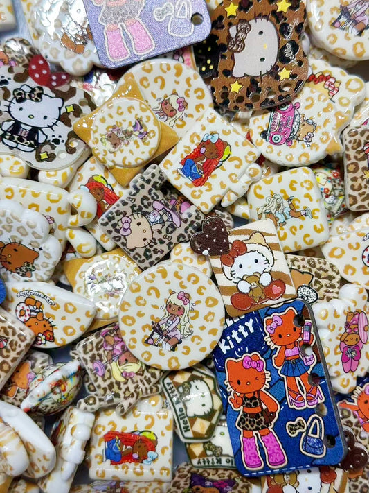 10.27NEW【A319】白ヒョウネコ（キャラビーズ19種類大ミックス）