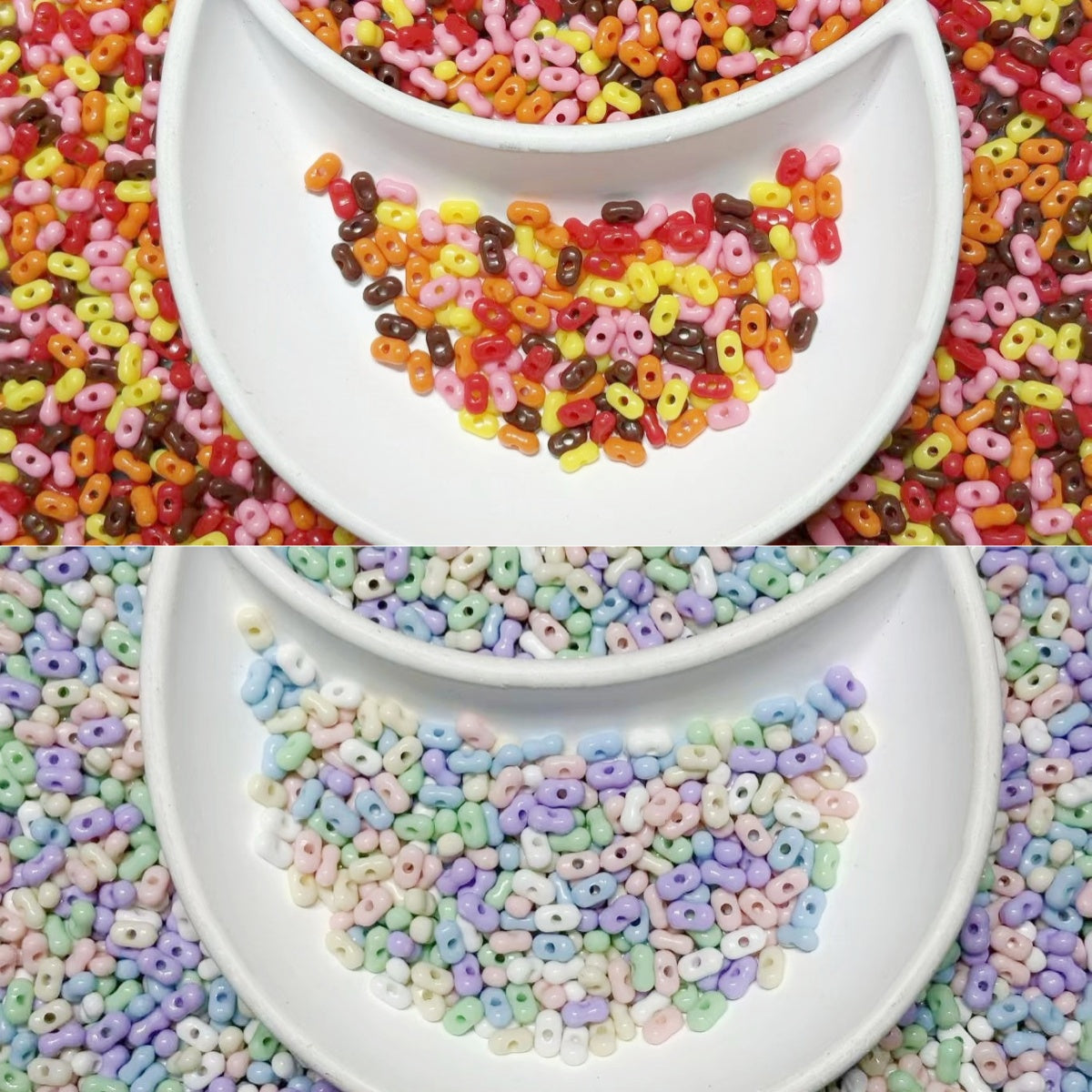 10.28新MIXあり♥段階式割引あり♥【T087】ピーナッツビーズ集合（3×6mm）