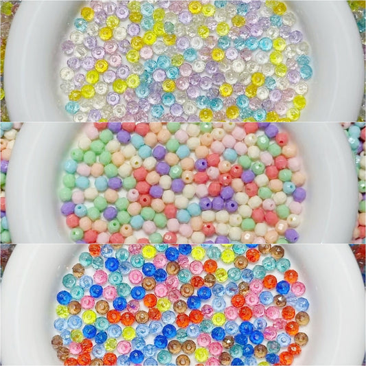 11.5NEW♥段階式割引あり♥【T094】アクリル多面カットチビビーズ集合（6mm）