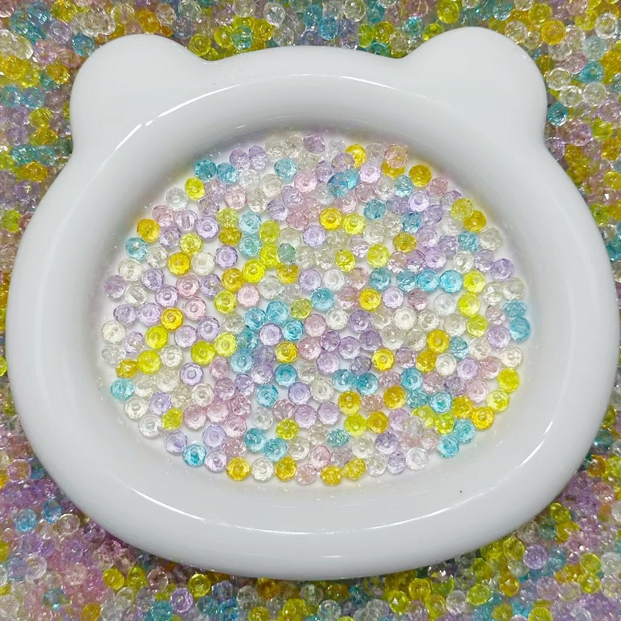 11.5NEW♥段階式割引あり♥【T094】アクリル多面カットチビビーズ集合（6mm）