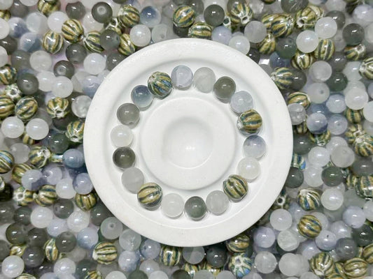 11.6NEW【B108】おじいちゃんとの思い出（高品質陶器ビーズ1種類と高品質ガラスビーズ4種類）（副本）