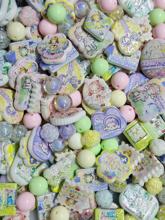 ♥人気♥11.21再入荷【A353】SPちゃんのモネガーデン（浮き彫りキャラビーズ16種類とアクリルビーズ4種類大ミックス）