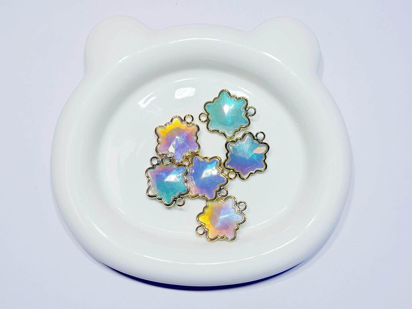 11.21NEW♥段階式割引あり♥【P085】六芒星（二つカン付き、26mm、ストラップなど用）