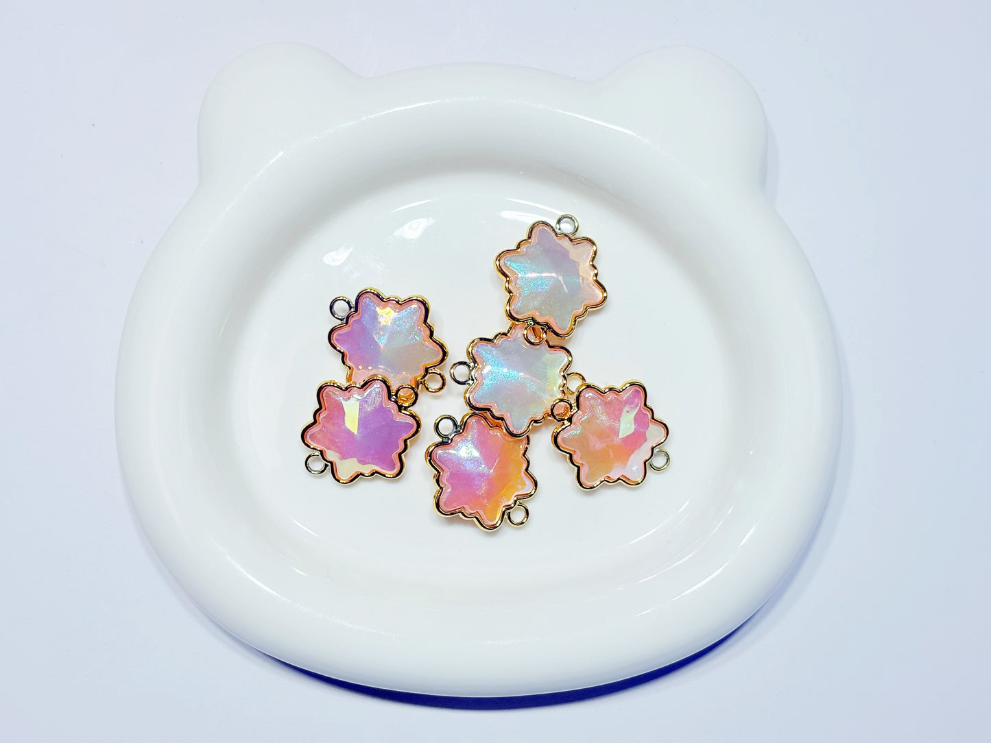 11.21NEW♥段階式割引あり♥【P085】六芒星（二つカン付き、26mm、ストラップなど用）