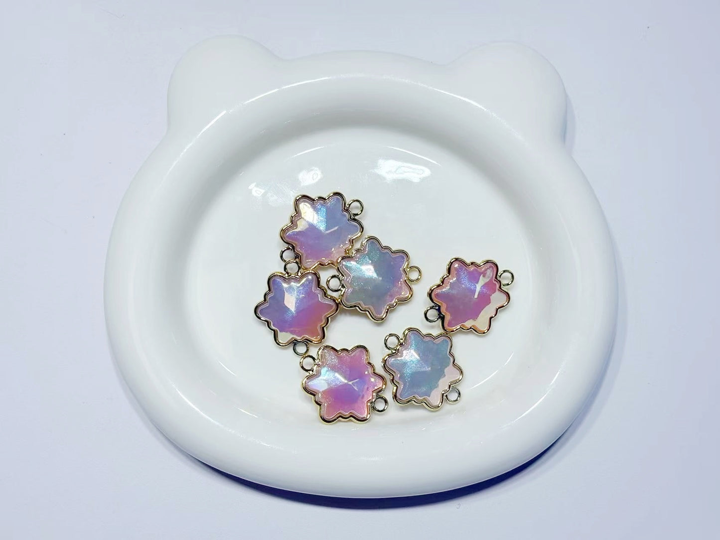 11.21NEW♥段階式割引あり♥【P085】六芒星（二つカン付き、26mm、ストラップなど用）