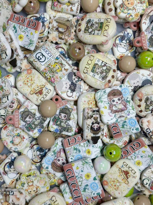 11.26NEW【A367】ポップ家族のグッチガーデン（浮き彫りキャラロゴビーズ15種類）