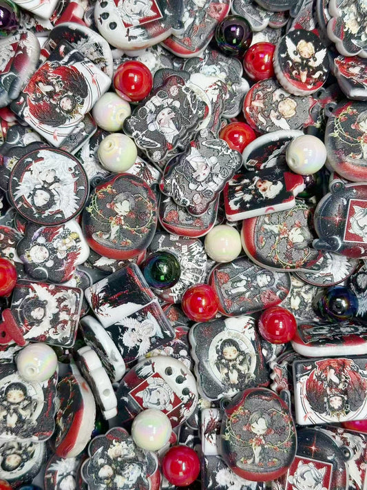 ♥人気♥11.28浮き彫りだけ再入荷【A367】堕天使・SP（キャラロゴビーズ15種類）