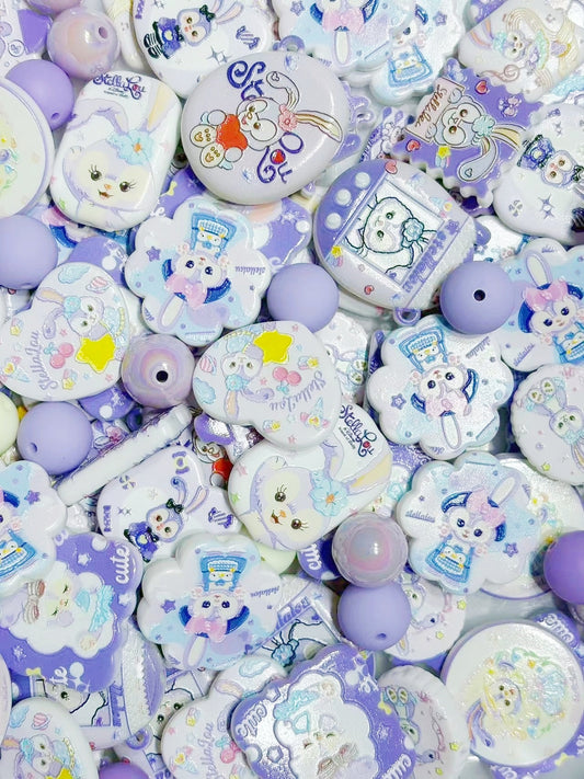 ♥人気♥12.10再入荷【A375】ステラルー（浮き彫りキャラビーズ11種類とアクリルビーズ3種類）