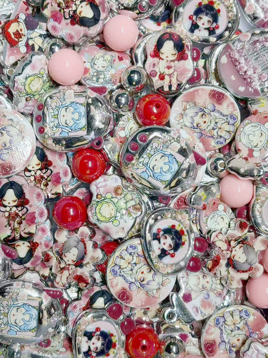 12.16NEW【A393】薔薇姫・SP（シルバーメッキキャラビーズ15種類とアクリルビーズ2種類とメッキビーズ1種類）