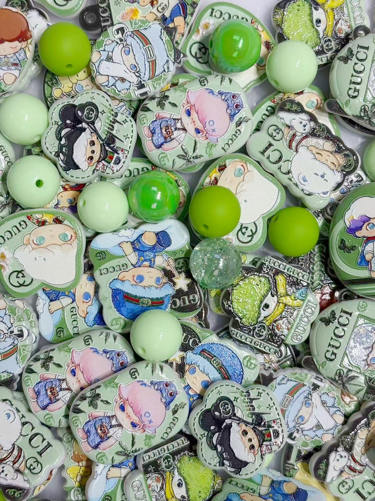 12.18NEW【A399】GG王子様・DIMOO（浮き彫りロゴキャラビーズ12種類とアクリルビーズ3種類）