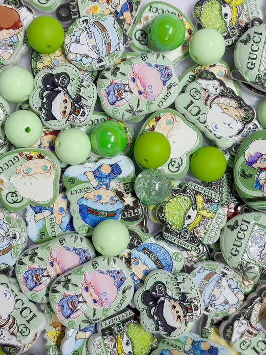 12.18NEW【A399】GG王子様・DIMOO（浮き彫りロゴキャラビーズ12種類とアクリルビーズ3種類）